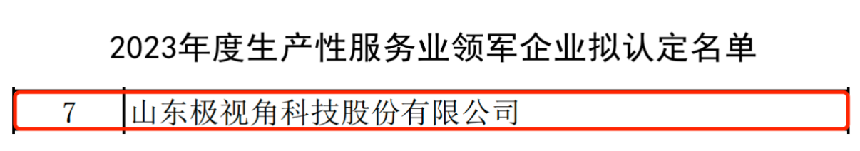 九游会(J9)智慧顺利获得山东省首版次高端软件产品认定，荣获山东省生产性服务业领军企业称号
